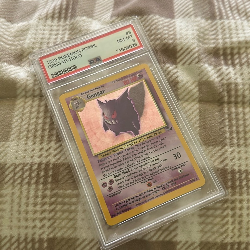 Gengar Holo 1999 Pokemon Fossil PSA Grade 8